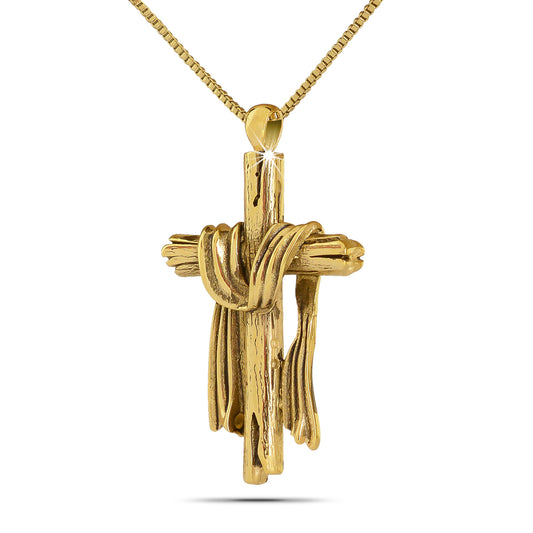 Old Rugged Cross Gold Steel Pendant Urn